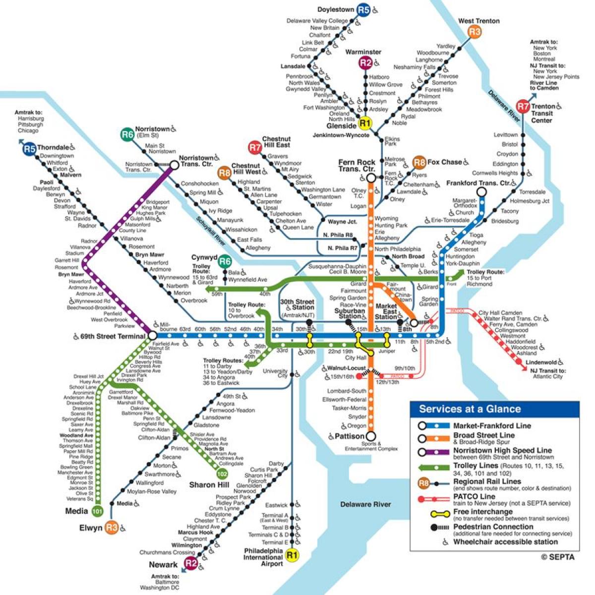 mapa de Filadelfia subterráneo
