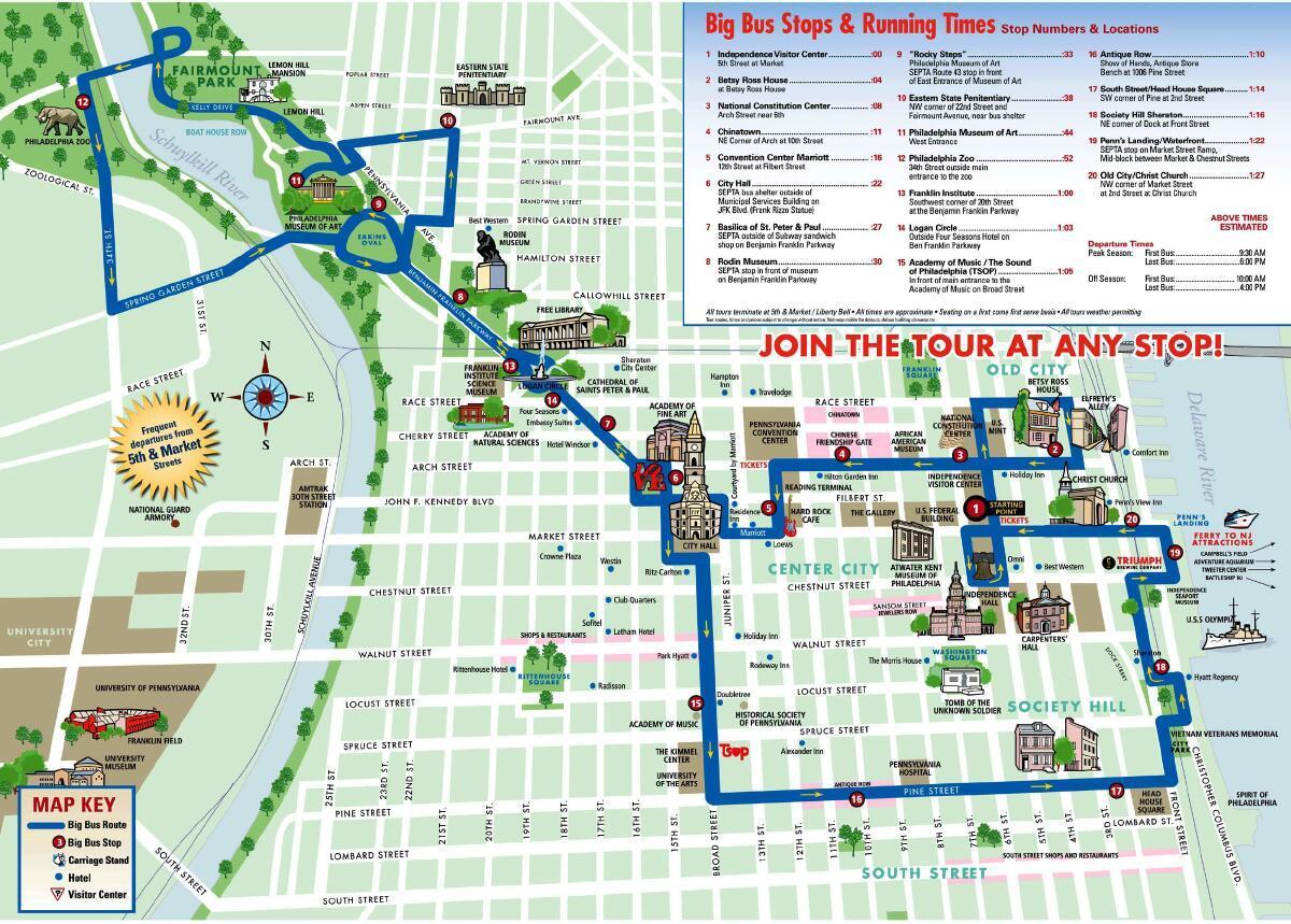 trolley mapa Filadelfia
