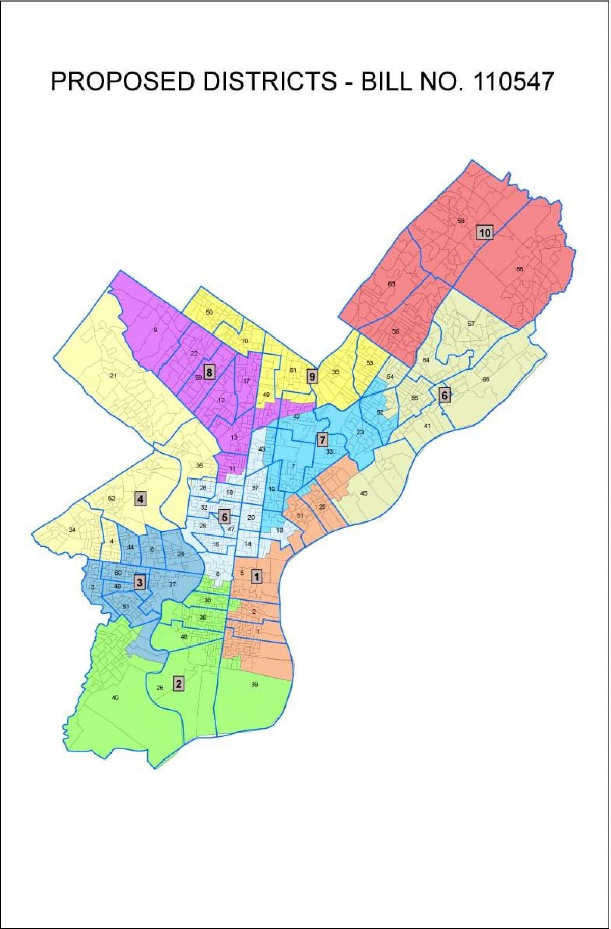 ward mapa Filadelfia