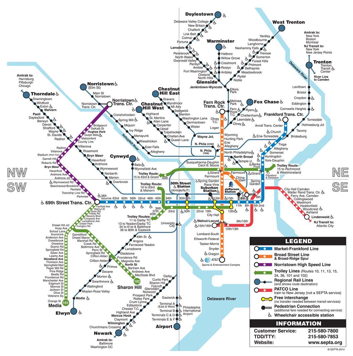 mapa de metro Phila