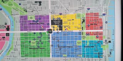 Mapa do centro da cidade de Filadelfia