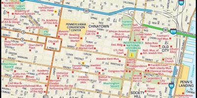 Mapa do centro de Filadelfia