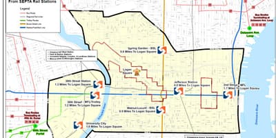 Autobús mapa Filadelfia