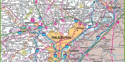 Filadelfia área mapa